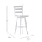 Flash Furniture Liesel Commercial Wooden Classic Ladderback Swivel Barstool w/Solid Wood Seat, Antique White Wash ES-UN-31WS-29-WH-GG - alternate 3